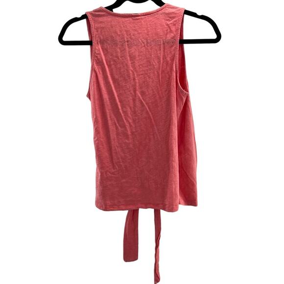 Altar'd State Sugar Coral Plunge V Neck Sleeveless Top with Tie Front S‎ XS - Picture 3 of 6